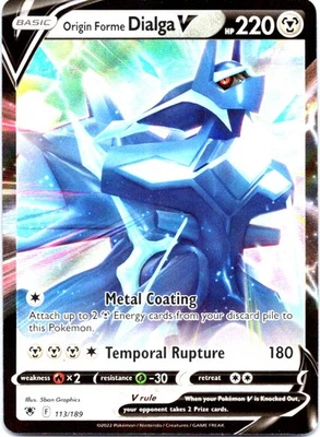 Origin Forme Dialga V 113/189 Ultra Rare SWSH10: Astral Radiance NM - Image 1 of 2