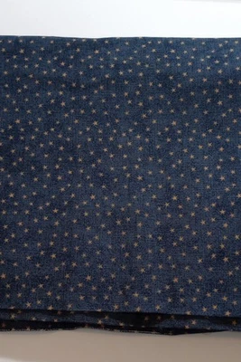 Debbie Mumm Tiny Gold Stars on Navy Blue Background Estate Sale Fabric 1 Yard - Image 1 of 2