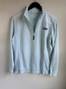 Camisa Pullover Vineyard Vines Mujer Cuarto Cremallera Mediana Azul Claro Oveja Usada en Excelente Condición - Imagen 1 de 14