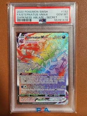 Eternatus Vmax 192 PSA 10 Secret Rainbow Rare Holo Pokemon SWSH Darkness Ablaze - Image 1 of 2