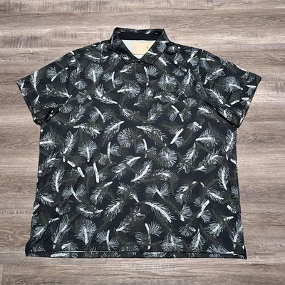 NEW Nike Tour Men's Size 4XL Black Dri-Fit Pine Print Golf Polo Shirt - Image 1 of 4