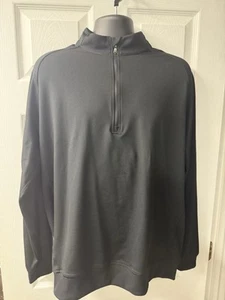 Pullover negro de manga larga con cremallera Adidas 1/4 para hombre talla grande de golf - Imagen 1 de 6