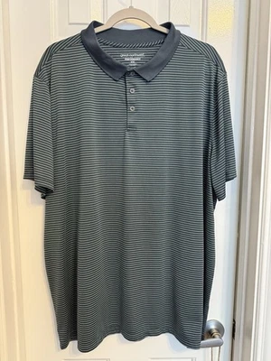 Camisa Polo Great Northwest Para Hombre Rayas Rendimiento Verde Y Gris 2XL XXL - 5.31 Foto 1 de 4