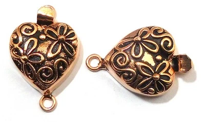 5 PCS 28X18X7MM COPPER BALI BOX CLASP 1 STRAND ANTIQUE COPPER 239 - Image 1 of 3