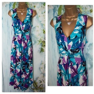 NEW BONMARCHE DAVID EMANUEL DRESS SIZE 16, Floral Stretch Summer Occasion Midi - Picture 1 of 9