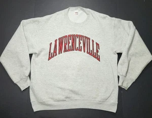 Felpa girocollo grigia Lawrenceville vintage anni 80 90 taglia media  - Foto 1 di 13