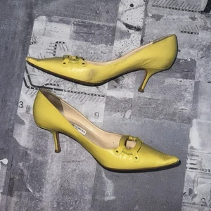 Y2k Jimmy Choo Gelb Spitz Heels Euro 40 Italy - Bild 1 von 6