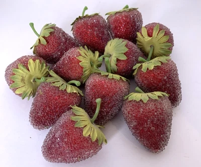12 fresas vintage con cuentas azucaradas fresa imitación fruta esmerilada 2" Foto 1 de 4