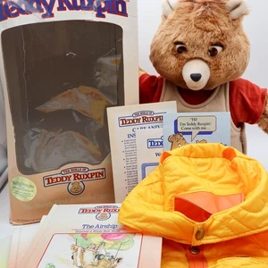 Vintage '85 WOW Teddy Ruxpin animierter sprechender singender Bär OVP Zubehör - Bild 1 von 19