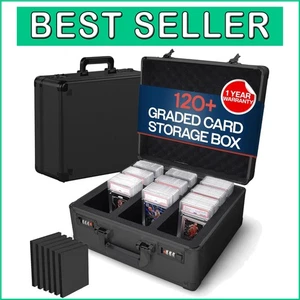 Aluminum Card Storage Organizer for Over 120 PSA, Sports Cards - Water Resistant - Picture 1 of 9