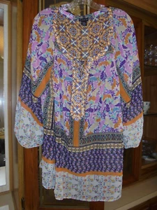 New Directions floral chiffon tunic top size 3X spring boho - Picture 1 of 4