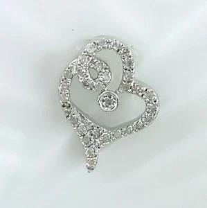 Sterling Silver Olivia Open Heart Diamond Love Pendant - Picture 1 of 9