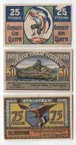 3 circa 1920 Germany notgeld notes [y9034] - Picture 1 of 3