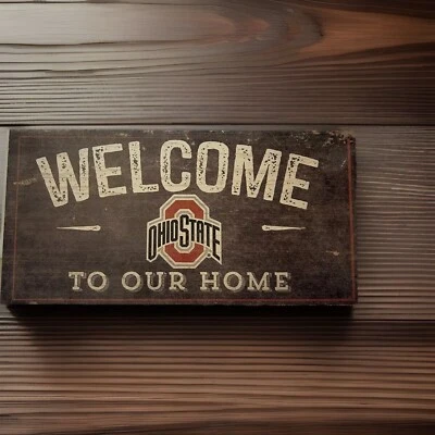 NCAA Ohio St.  Buckeyes Sign 6”in x 12” in Welcome to Our Home Decor Hanging - Image 1 of 4
