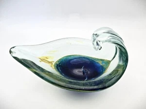 Vintage Mdina glass Aladdin's lamp - yellow blue sea theme Maltese studio art - Picture 1 of 10