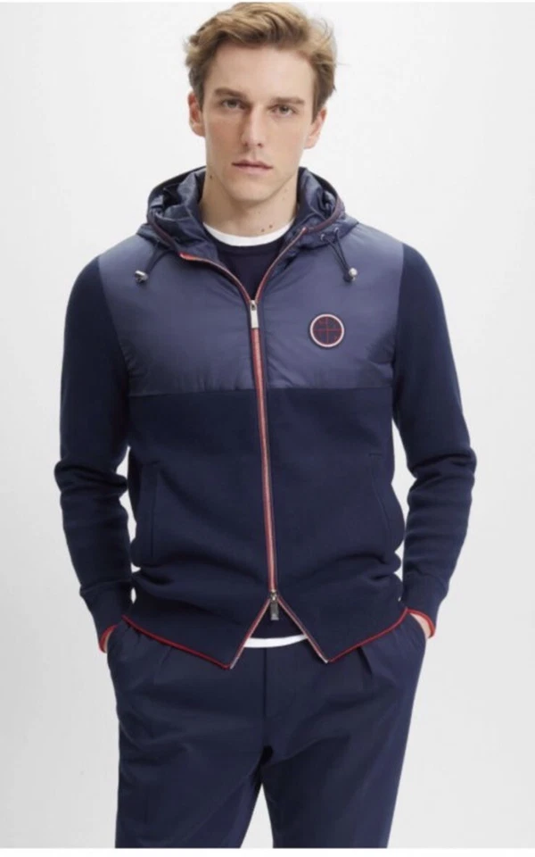 Carolina Herrera 尼龙针织连帽夹克,尺寸 M,700 美元 — 第 1/1 张图片