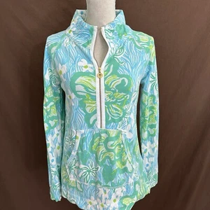 Sudadera PEQUEÑA Lilly Pulitzer Skipper Popover Lagoon Green Wave Runner - Imagen 1 de 9