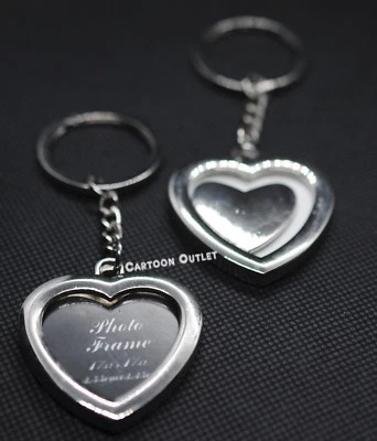 l2 婚礼钥匙扣 Recuerdos De Boda Bautizo Quinceanera 银色心形框架 — 第 1/4 张图片