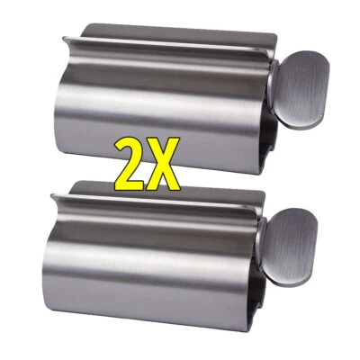 Tubenausdrücker Tubenquetscher Zahnpastaspender Cremetubenpresse Edelstahl 2X - Bild 1 von 3