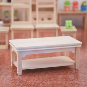 1/12 Dollhouse Miniature Sofa Snack Long Table Wood TV Bed Dinner Coffee Tea New