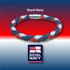 Military - Royal Navy Woven Round Braid Bracelet. - Picture 1 of 2