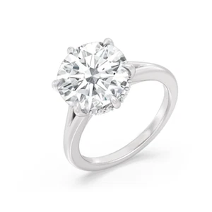 18k White Gold Engagement Ring Diamond Lab Grown Round 2.2 Carat IGI Certified - Picture 1 of 9