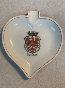 Ashtray Metzler Ortloff Potsdam Coat Of Arms Jimenauth Spade Shaped Germany Vtg - Picture 1 of 9
