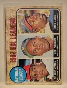 1968 Topps #3 National League 1967 RBI Leaders Cepeda Clemente Aaron HOF - Picture 1 of 2