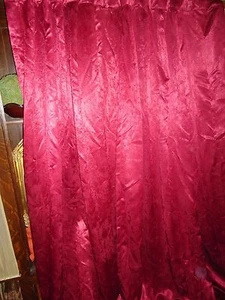 VICTORIA CLASSICS VELVETY SATIN MAROON RED (PAIR) CURTAIN PANELS 50 X 81 - Picture 1 of 5