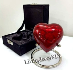 Red Printed Small Urns for Human Ashes Mini Urns for 3x3 - Small Urns - Keepsake - Picture 1 of 15