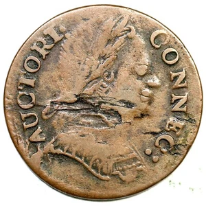 1785 M 4.3-A.2 R-3 Connecticut Colonial Copper Coin - Picture 1 of 2