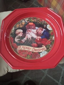 Vintage Ullman & Co. Set di 10 piatti natalizi in plastica St Nick 8" - Foto 1 di 5
