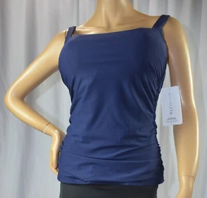 NWT $79 Athleta Size 38D/DD Dress Blue Square Neck Bra Cup Tankini Top #531213 - Picture 1 of 9