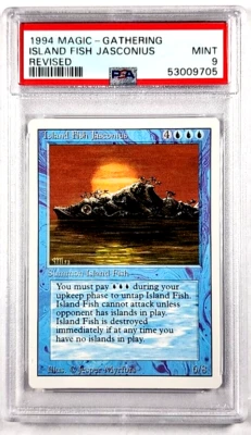 1994 MtG Magic the Gathering Revised Island FIsh Jasconius PSA 9 *Only 7 Higher* - Image 1 of 4