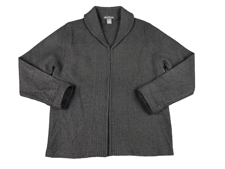 Abrigo Chaqueta Alexandra Bartlett 100% Lana Talla Grande Negro De Colección Granny Core Ganchos Foto 1 de 4