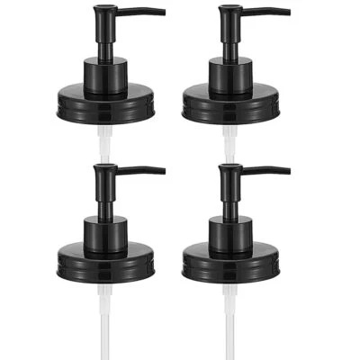 4 Pack Regular Mouth Plastic Mason Jar Soap Dispenser Pump Lids for Bathroom - Image 1 of 4