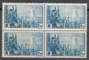 France 1936 MNH Mi 334 Sc 321 Peace. Block of 4 ** - Picture 1 of 2