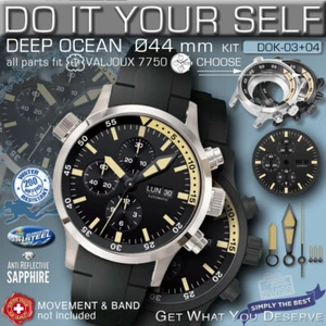 DO IT YOURSELF KIT: 7750 ETA-VALJOUX, DEEP OCEAN, 44 MM, 200M,  KIT 03+04, - Picture 1 of 12