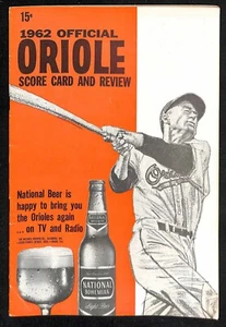 1962 Detroit Tigers @ Baltimore Orioles Program Ex 78378b5 - Picture 1 of 2
