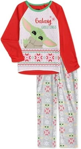 Baby Yoda Christmas PJ's Size 2T, 3T, 4T, 5T,12M,18M Mandalorian Star Wars NEW! - Picture 1 of 2