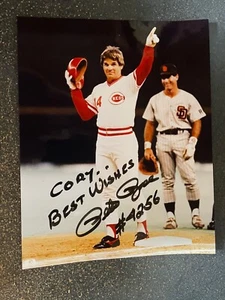 AUTOGRAPHED PICTURE PETE ROSE HIT #4256 FROM THE CORY B. COLLECTION V. NICE - Picture 1 of 2