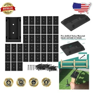 40 Nylon Deck Railing Brackets Connectors for Easy Installation - Black Finish - Picture 1 of 10