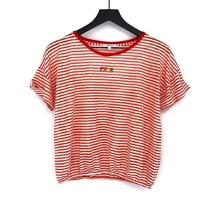 PEPE JEANS Sasha T-Shirt Red White Stripe M - Picture 1 of 8