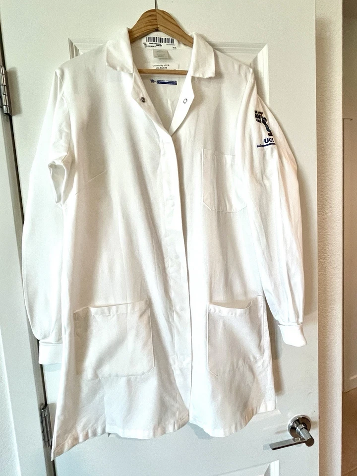 Medline University Of California UC Irvine Environmental Health White Lab Coat - Image 1 of 4