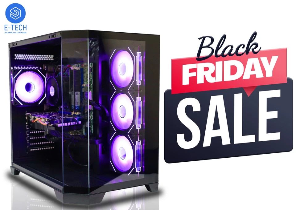 E-TECH TRADING LTD. Gaming PC Intel i7 6th Gen - 32GB DDR4 1TB + 240GB SSD 8GB RTX 3050 - Windows 11