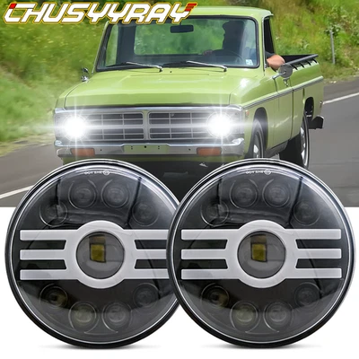 Farol de LED redondo de 7 polegadas aprovado pelo DOT feixe Hi/Lo para Ford Courier 1972-1982 - Imagem 1 de 4