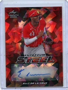 2023 LEAF TRINITY #S-EC1 ELLY DE LA CRUZ AUTOGRAPH RED ICE COLOR MATCH #1/2 REDS - Picture 1 of 2