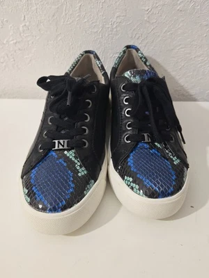 Naturalizer Astra Mujer Cuero Informal Zapatillas con Cordones Azul Negro Zapatos 6.5W Foto 1 de 4