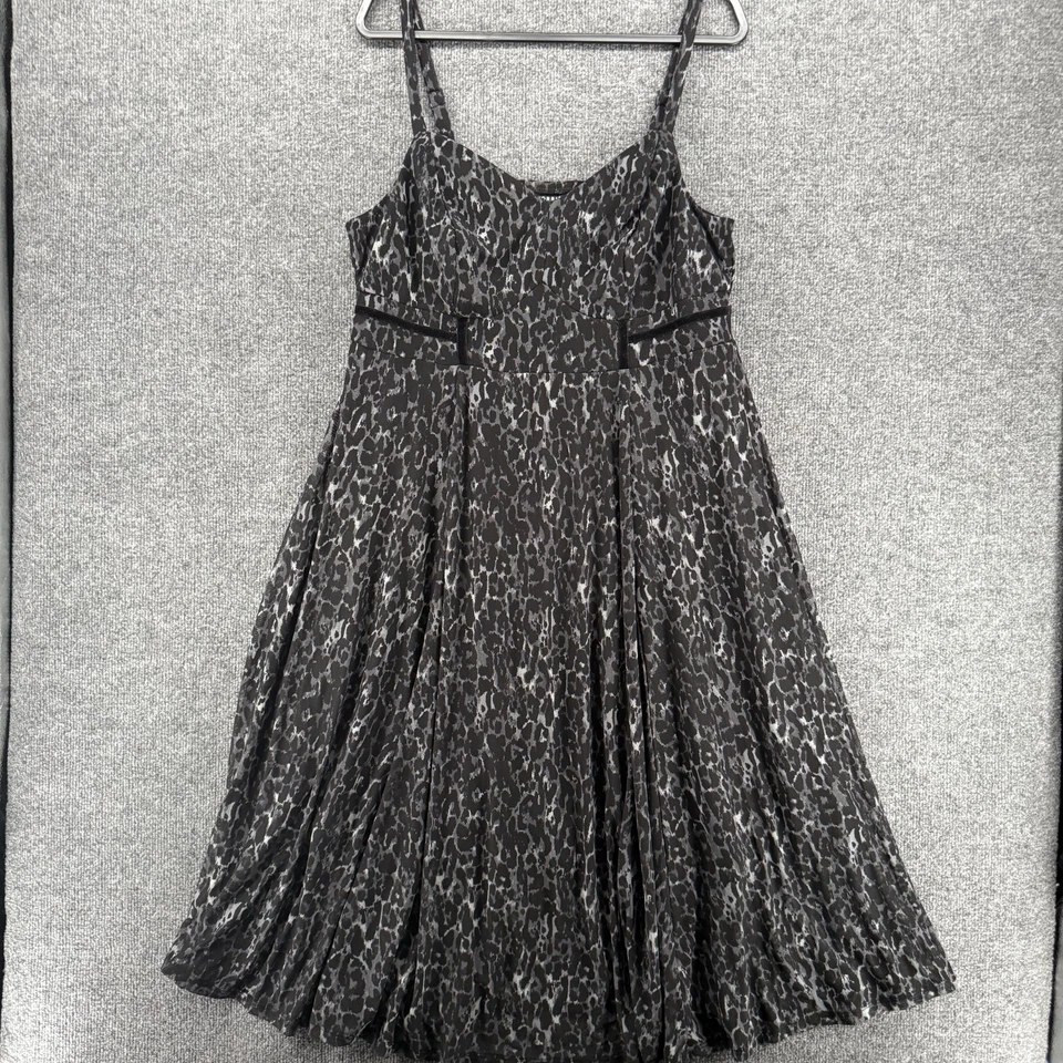 Vestido tórrido para mujer 1X negro leopardo fluido babydoll hada grunge caprichoso años 90 Foto 1 de 4