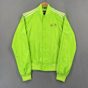 Adidas Pharrell Williams Jacket Mens Small Lime Green Snap Button Bomber Track - Picture 1 of 15